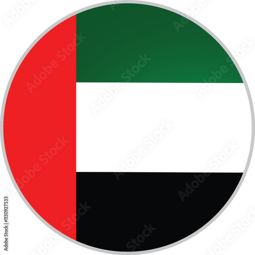 United Arab Emirates Round Flag Vector