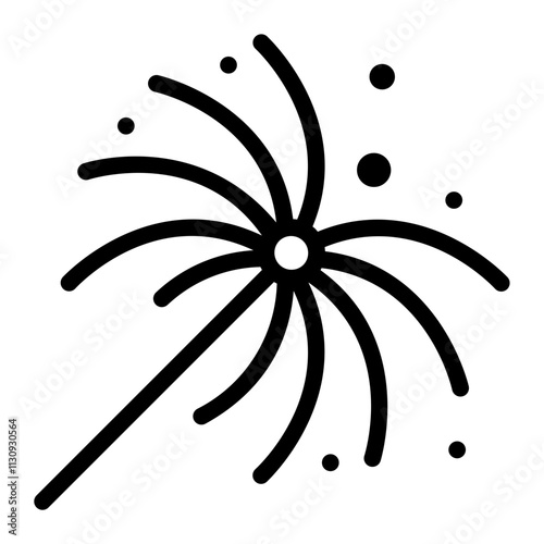 fireworks line icon