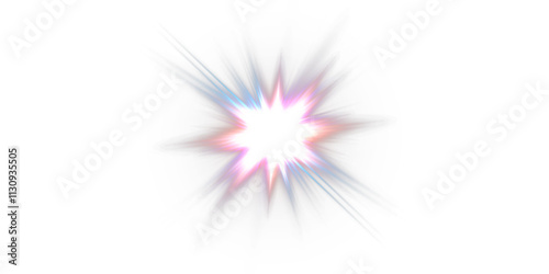 Light effect PNG. Multicolored neon star. Png Spotlight spark. Stadium lighting. Sonlight, spot lighting with ICE stroboscope inserts. Png Draw attention with a star. Dust.