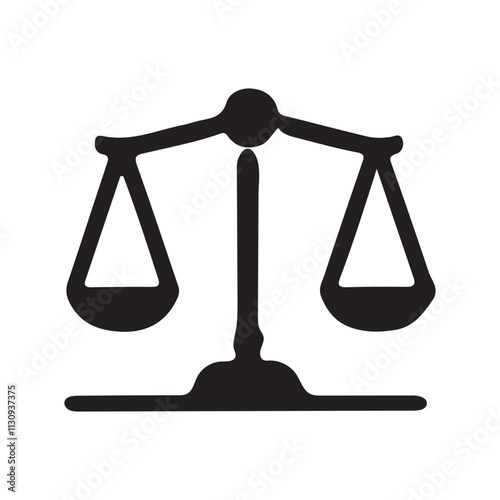 Monochrome Justice Scales Icon | Symbol of Law, Truth, and Balance