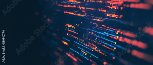 Software development, digital technology concept. Software developer, coding web banner or background	 