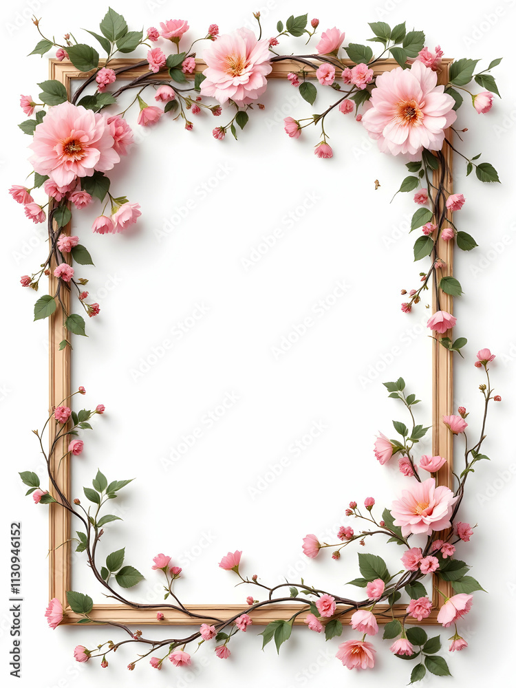 Obraz premium Valentine's vines border frame