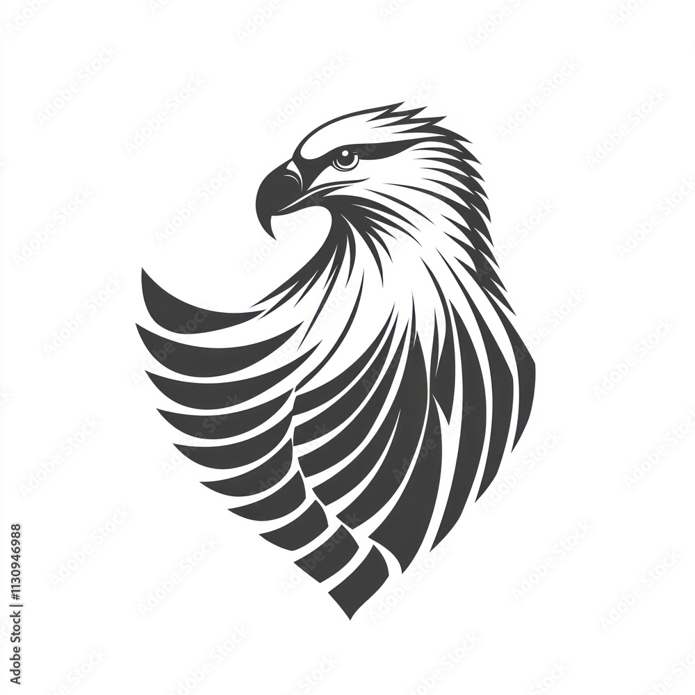 Obraz premium Abstract eagle head design with stylized wings.