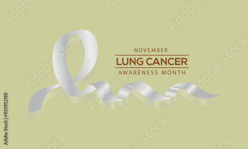 Lung Cancer Awareness Month Card, November. Vector Illustration. Holiday Concept. VectorTemplate For Banner.