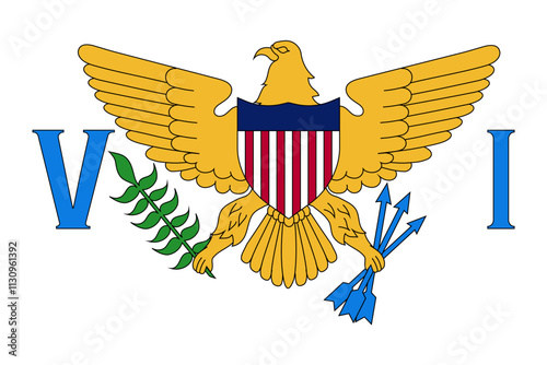 United States Virgin island flag, official colors and proportion correctly. National Virgin Islanders flag. Vector illustration