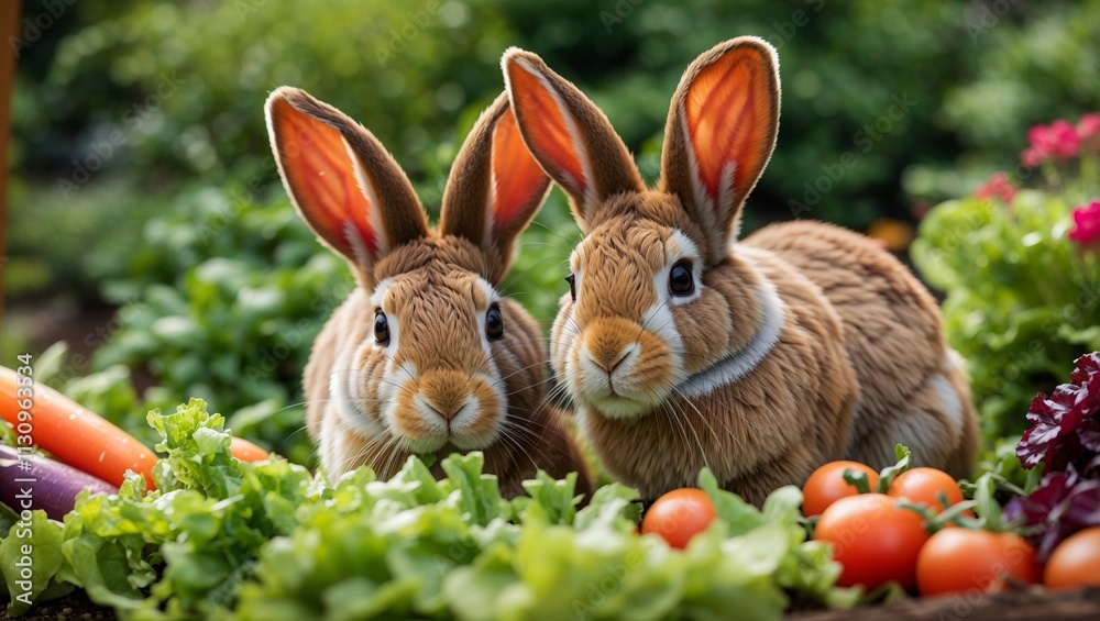 Obraz premium Two brown rabbits