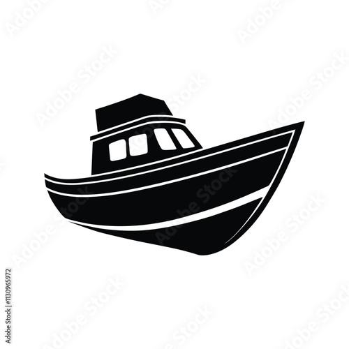 Modern Boat Silhouette Vector Illustration photo