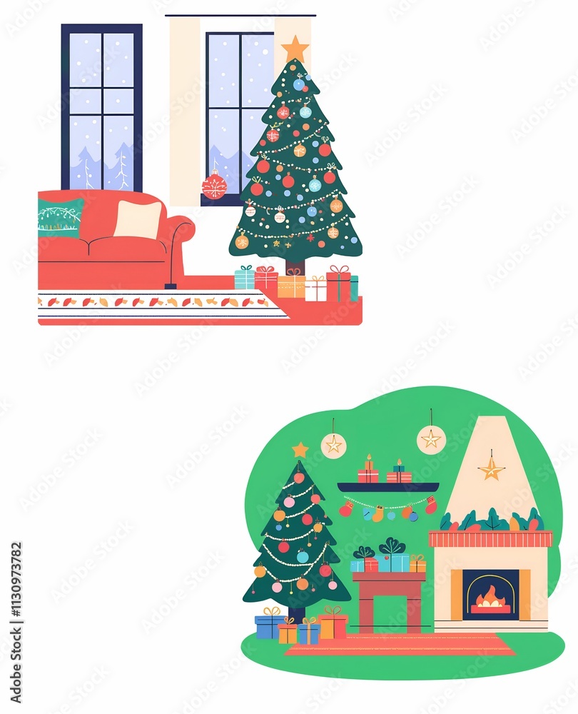 Fototapeta premium christmas tree and gifts