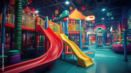 Wallpaper Mural Playground in indoor amusement park for children. Torontodigital.ca
