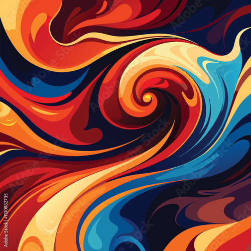 An abstract fluid multicolor background with vibrant, swirling hues and dynamic motion 