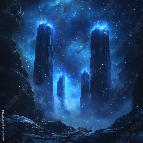 Majestic Cosmic Landscape with Ethereal Celestial Formations