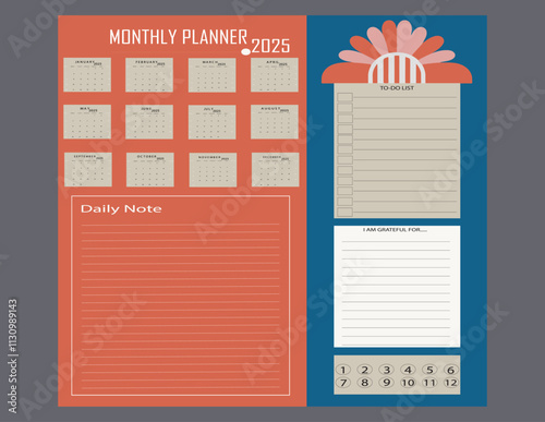 2025 daily planner, weekly planner,monthly planner, yearly planner,to do list,habit tracker,notes, calendar