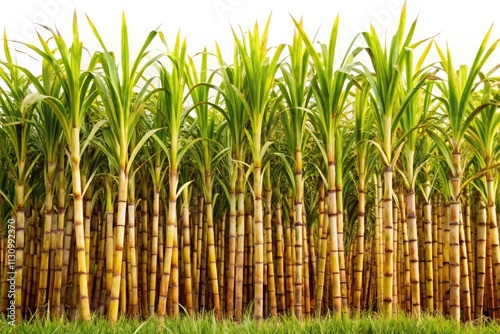 Wallpaper Mural Clean white background showcases individual sugarcane stalks in a panoramic composition. Torontodigital.ca