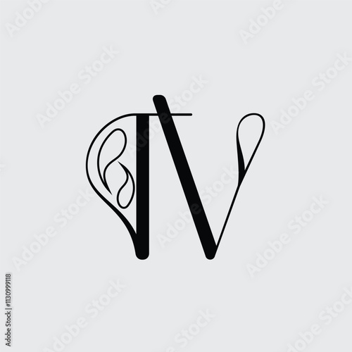 Initial letter TV logo design 