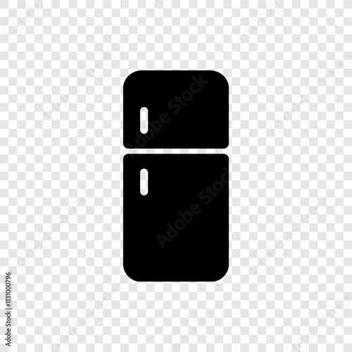 Refrigerator simple icon vector. Flat design. Transparent grid