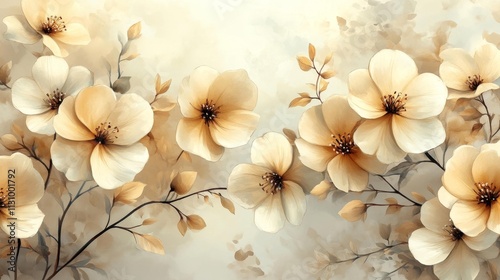 Elegant Watercolor Floral Background. Generative AI