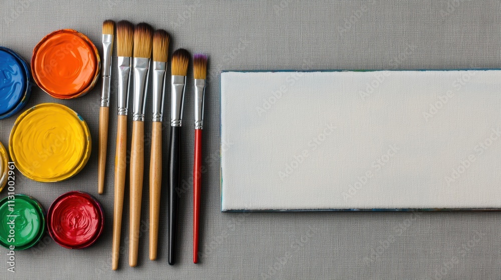 Naklejka premium Vibrant Creative Tools for Art Projects