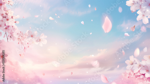 青空に舞う桜の花びら