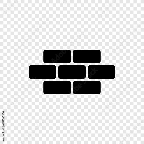 Bricks, wall simple icon. Flat design. Transparent grid