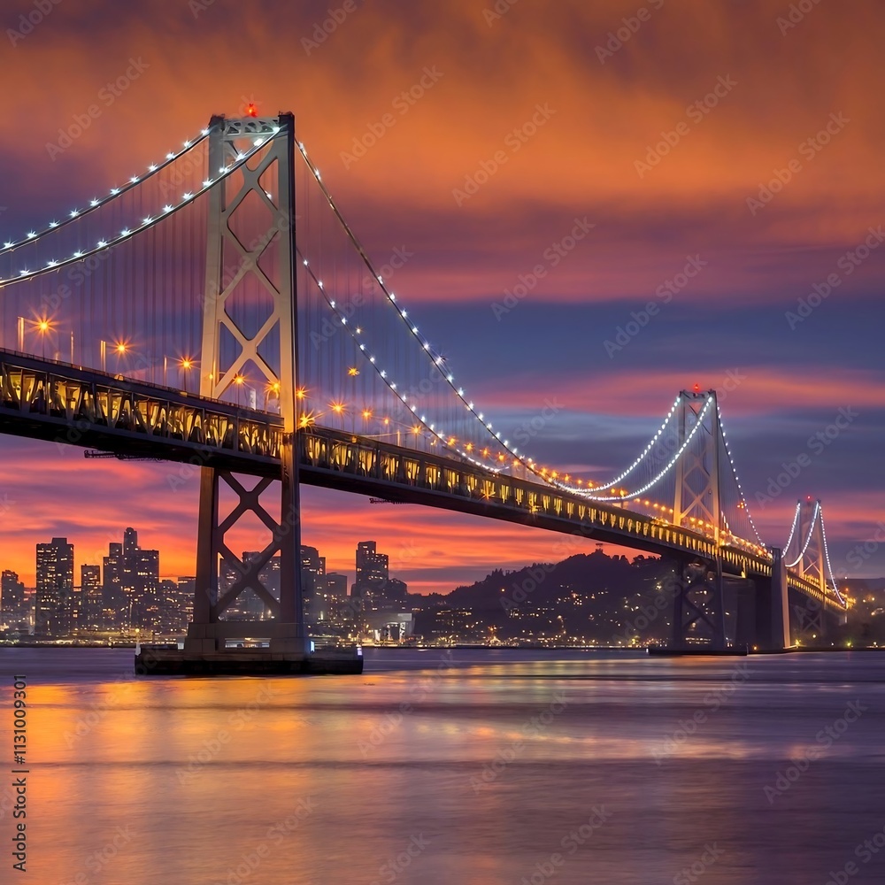 Obraz premium Beautiful view of the Golden Gate Bridge in San Francisco, pastel colors. Concept, travel, world attractions