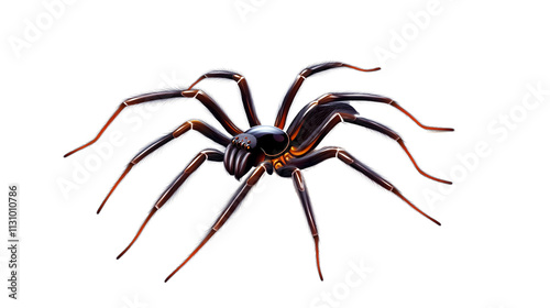 a cobweb with a black spider isolated on a transparent background