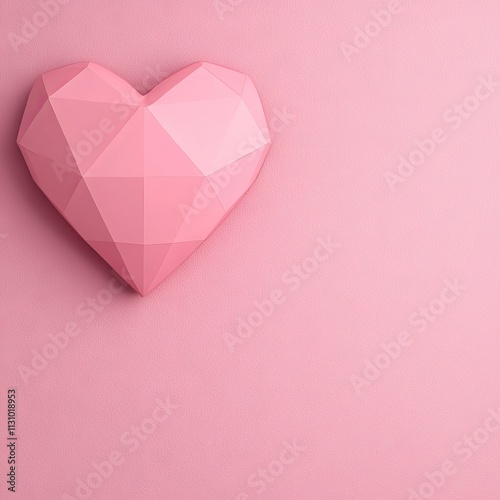Wallpaper Mural Valentine's Day Celebrations Abstract Design Pink Geometric Heart Art Minimalist Style Close-Up View Love Concept for Festive Decor Torontodigital.ca
