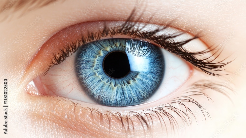 Fototapeta premium Close-up of a vibrant blue eye.