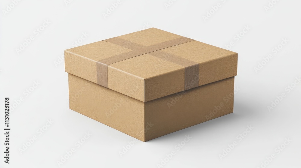 Obraz premium Premium Packaging Box Mockup with Brown Check Pattern for Stylish Product Presentation and Marketing Solutions in Creative Photography