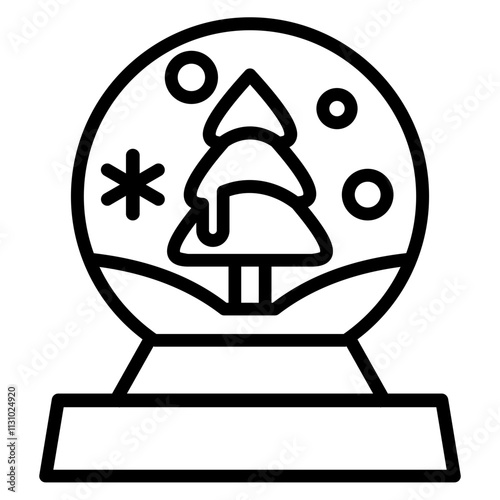 Snow Globe  Icon Element For Design