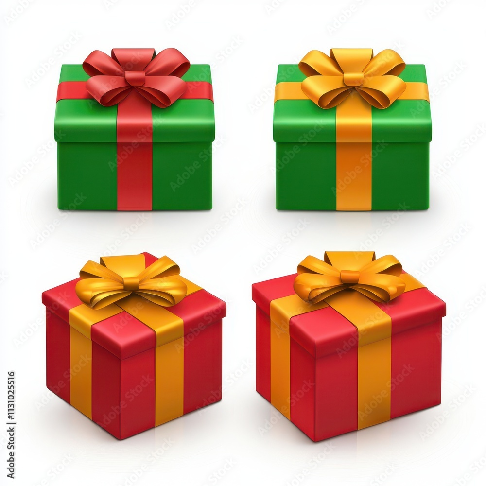 Obraz premium Festive gift boxes displayed in colorful arrangement studio