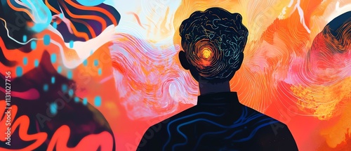 Conceptual illustration of a person with multiple sclerosis