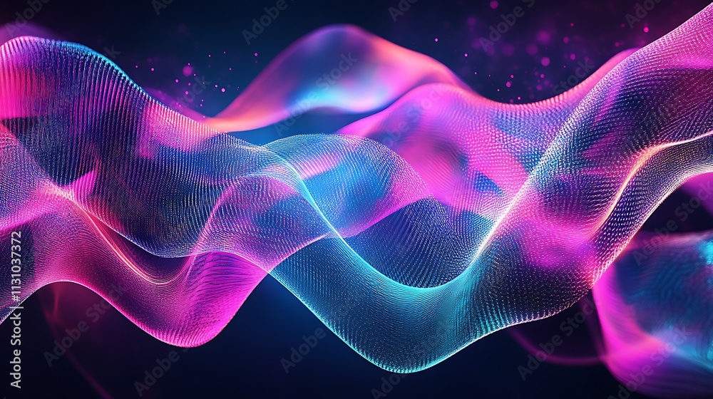 Fototapeta premium Vibrant Gradient Wave Backgrounds - Abstract Fluid Patterns in Purple, Pink, and Blue Tones for Stock Imagery and Digital Designs