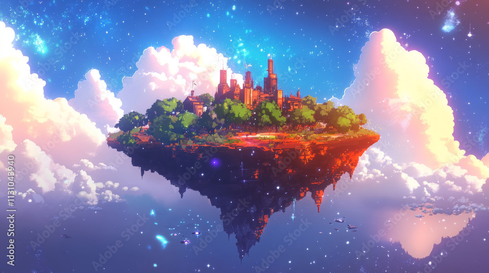 Vector game space background landscape. Cartoon planet in galaxy for ...