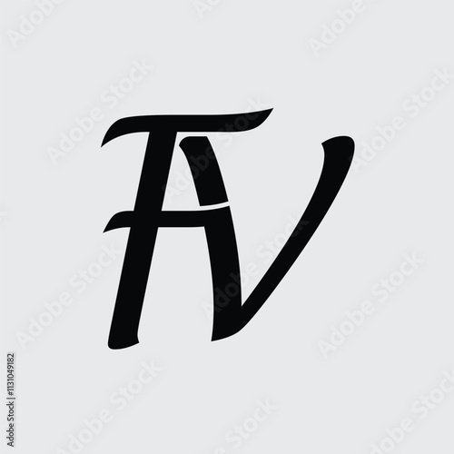 Initial letter FV logo design  photo