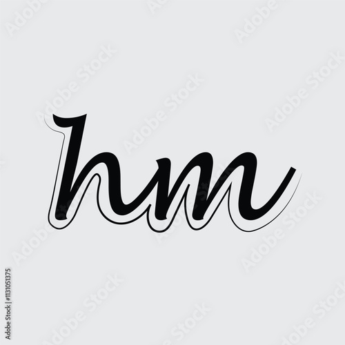 Initial letter hm logo design 