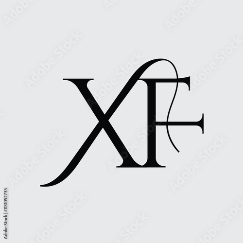 Initial letter XF logo design 