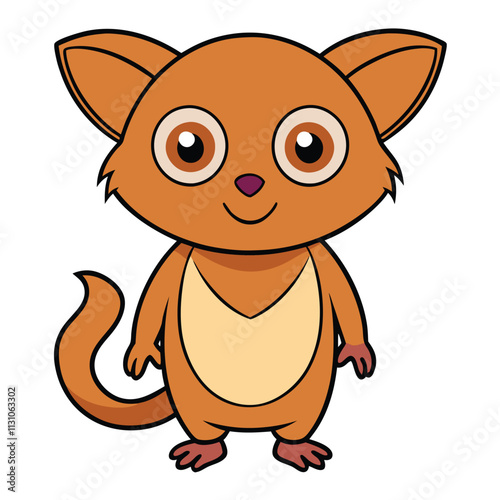 Tarsier vector illustration cartoon clipart character, animal in flat style.