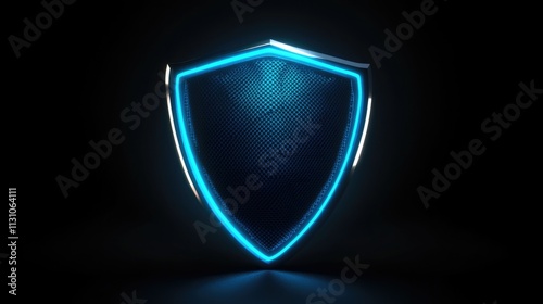 Free Download Futuristic glowing blue shield, digital security concept. - GFXLoad