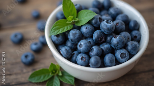 blueberries in a bowl on a table