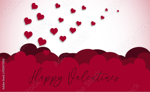 Valentines hearts and birds