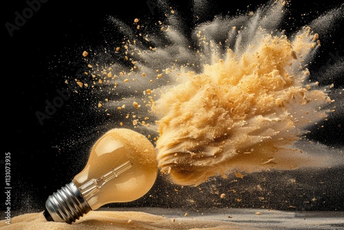 High speed capture of traditional light bulb explosion showcasing stunning shattering effects