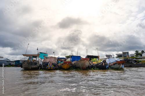 Boats on the Mekong River in Can Tho, Vietnam