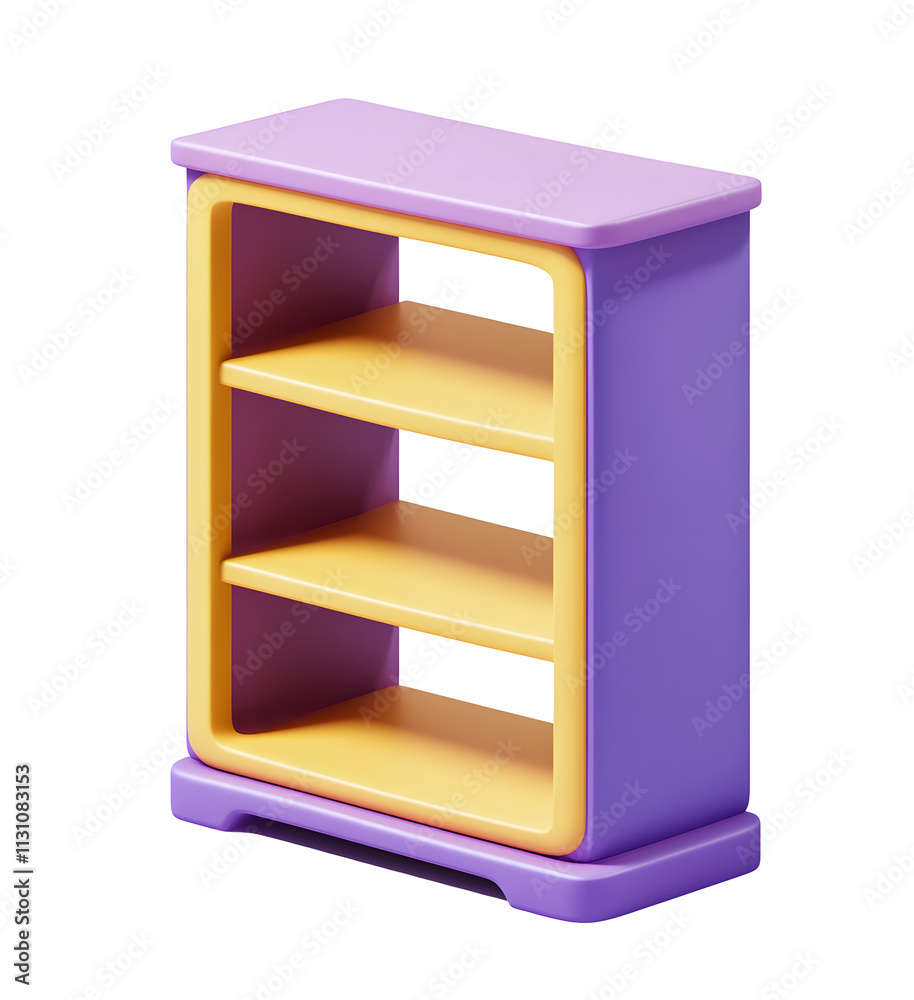 Obraz premium Colorful shelving unit with three open compartments.