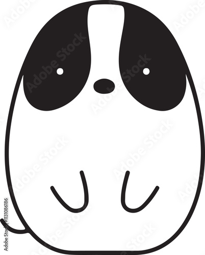 Cartoon animal vector illustration of a funny baby dog character