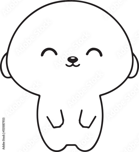 Cartoon animal vector illustration of a funny baby dog character