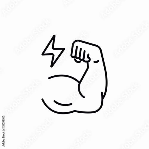 arm muscle power icon sign vector