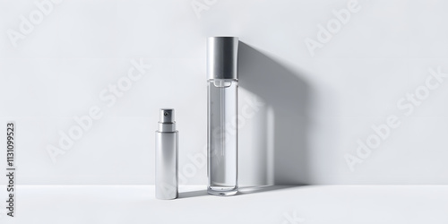 Wallpaper Mural High-quality mockup of rollerball perfume bottle with transparent body and metallic cap on white background Torontodigital.ca