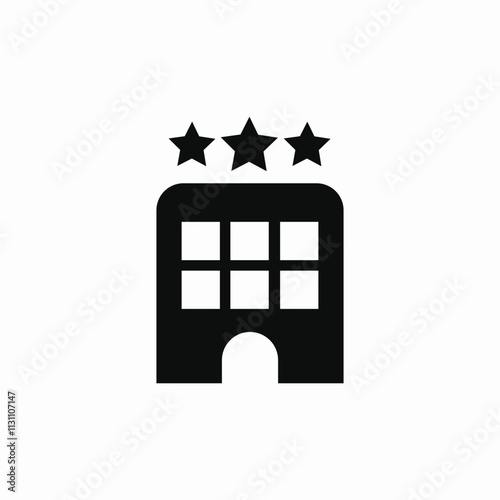 three stars hotel icon sign vector