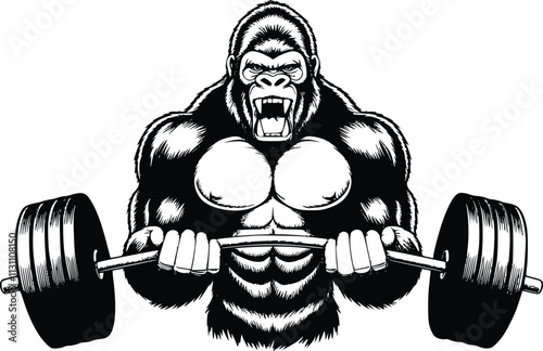 Gorilla Lifting Weights

