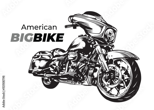 American big motorcycle vector illustration	